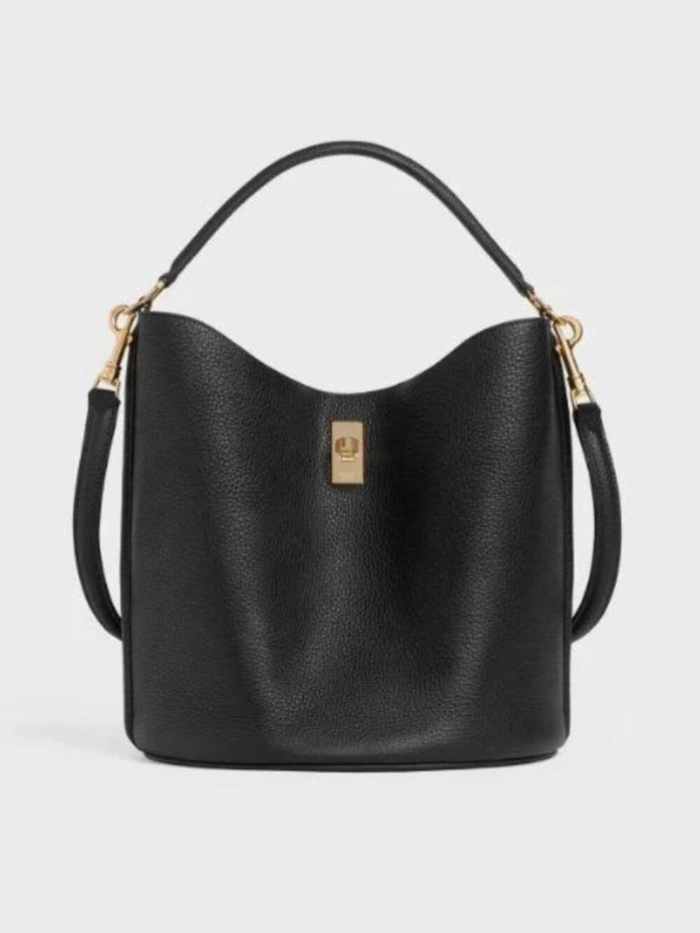 Celine 16 Leather Bucket Bag Black